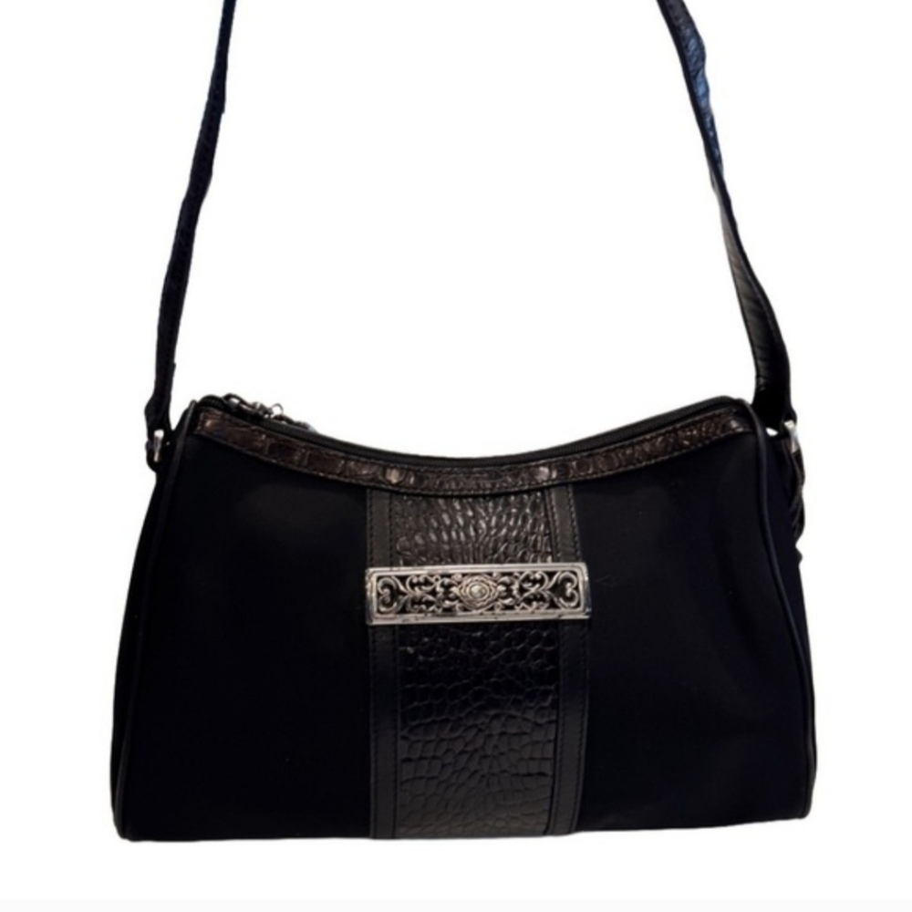 Brighton Black Shoulder Bag with Silver Accent